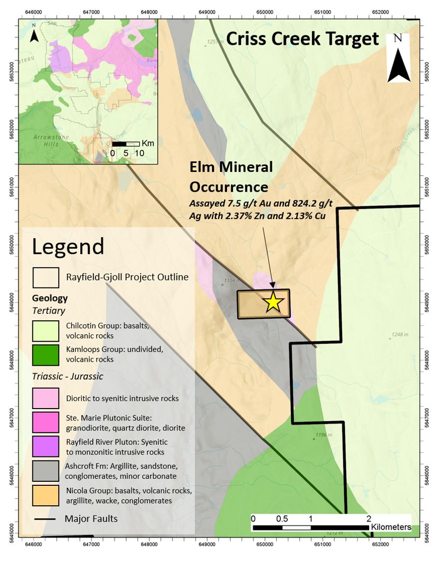 Rayfield–Gjoll copper-gold project geophysical and geochemical targets